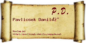 Pavlicsek Daniló névjegykártya